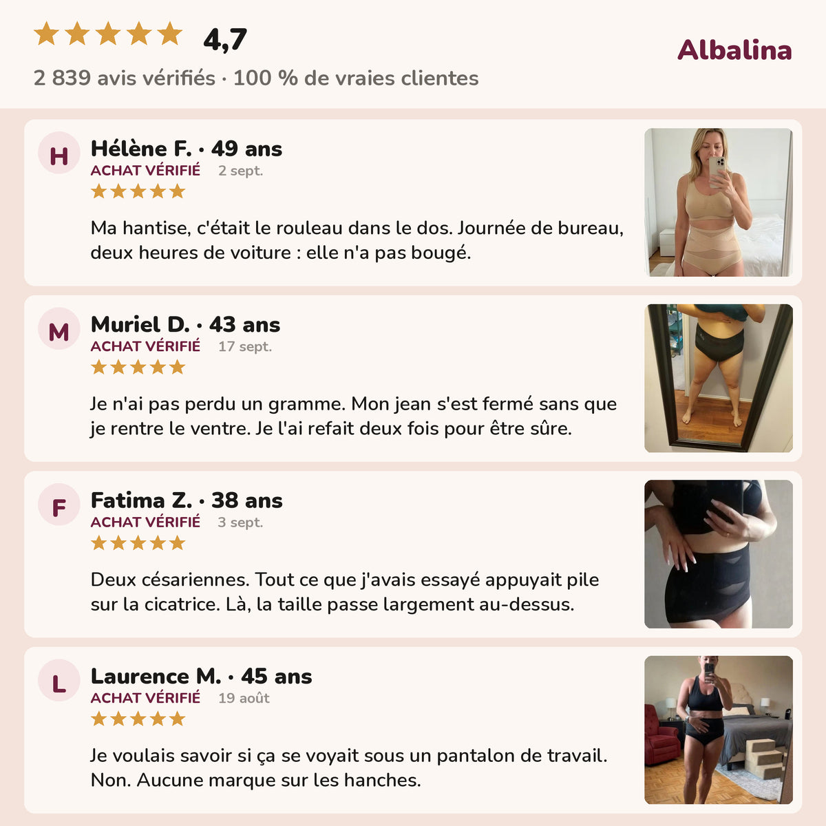 Les avis des clientes Albalina